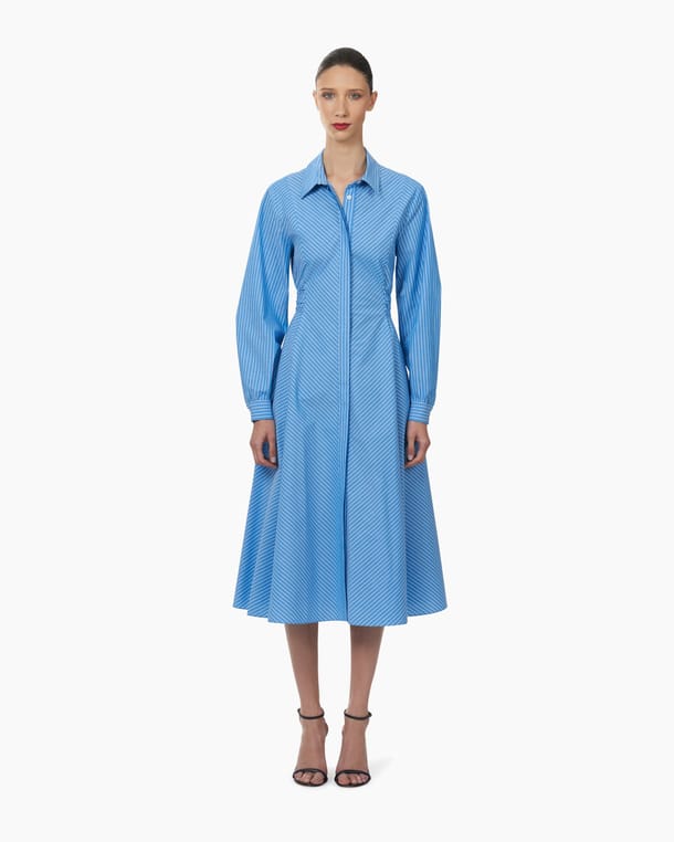 Striped Tie-Waist Midi Dress