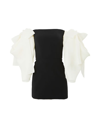 Off-Shoulder Draped Sleeve Mini Dress