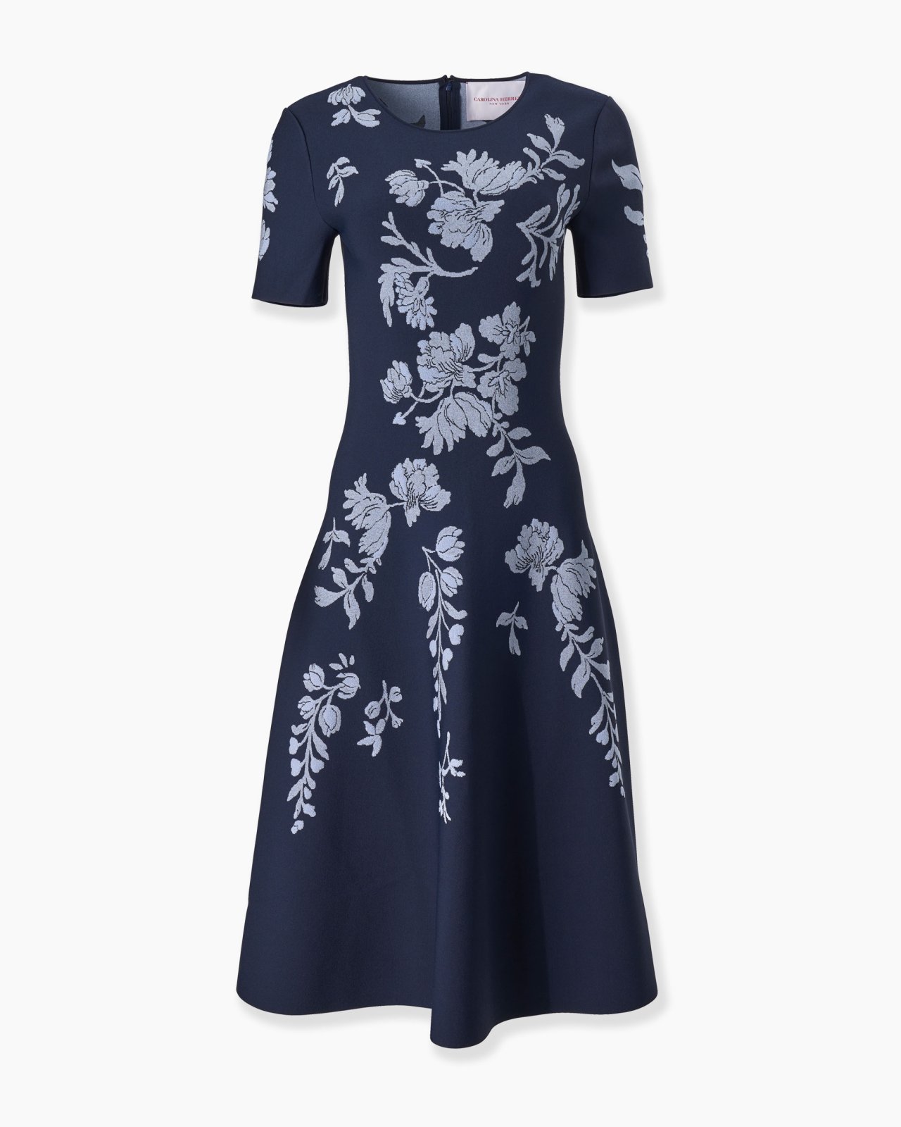 Floral Jacquard Flared Dress