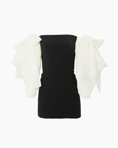 Off-Shoulder Draped Sleeve Mini Dress