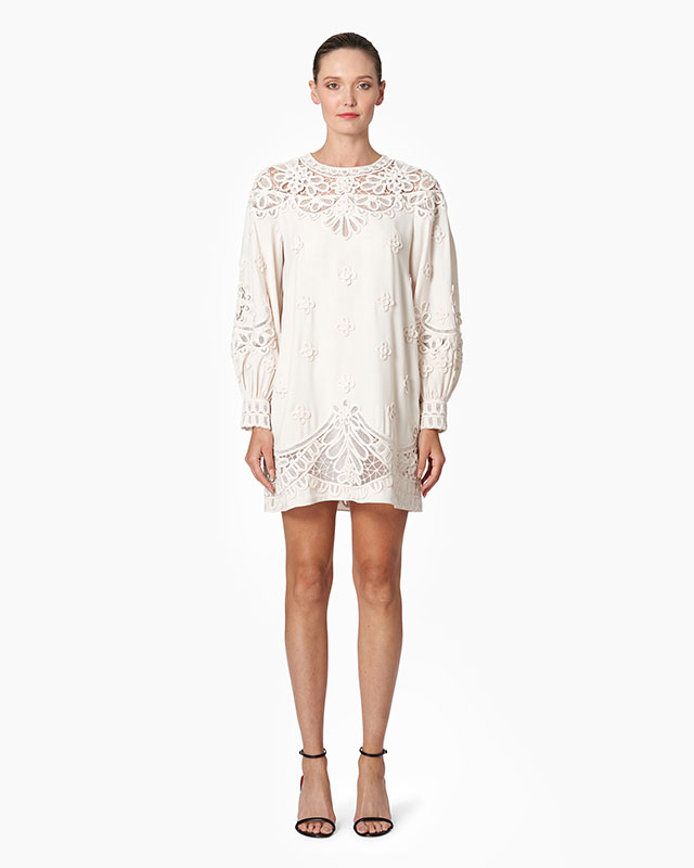 1. Lace Puff-Sleeve Mini Dress