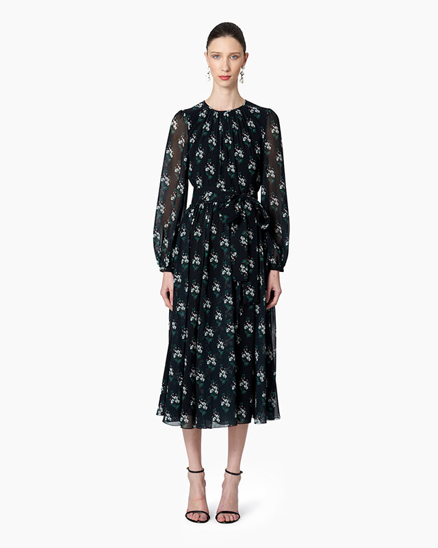 2. Bouquet-Print Midi Dress