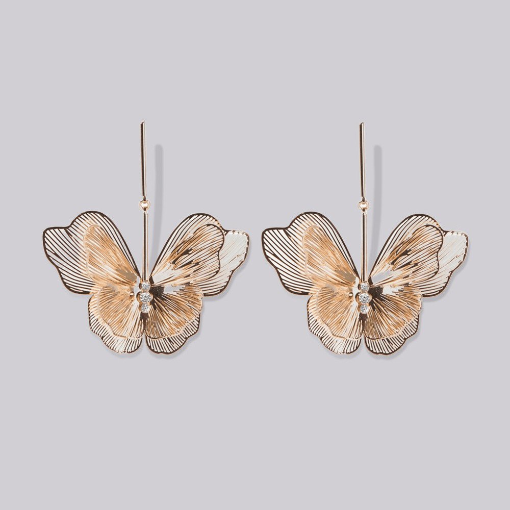 Lasercut Butterfly Drop Earrings