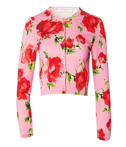 Rose-Print Cardigan