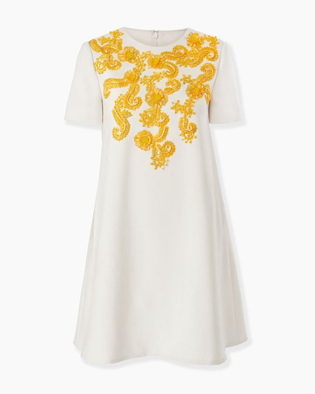 Embroidered Shift Mini Dress