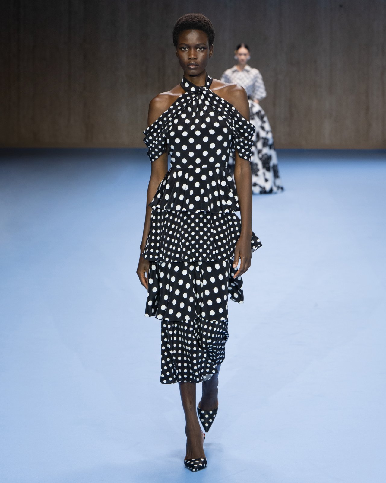 Polka Dot Tiered Midi Dress