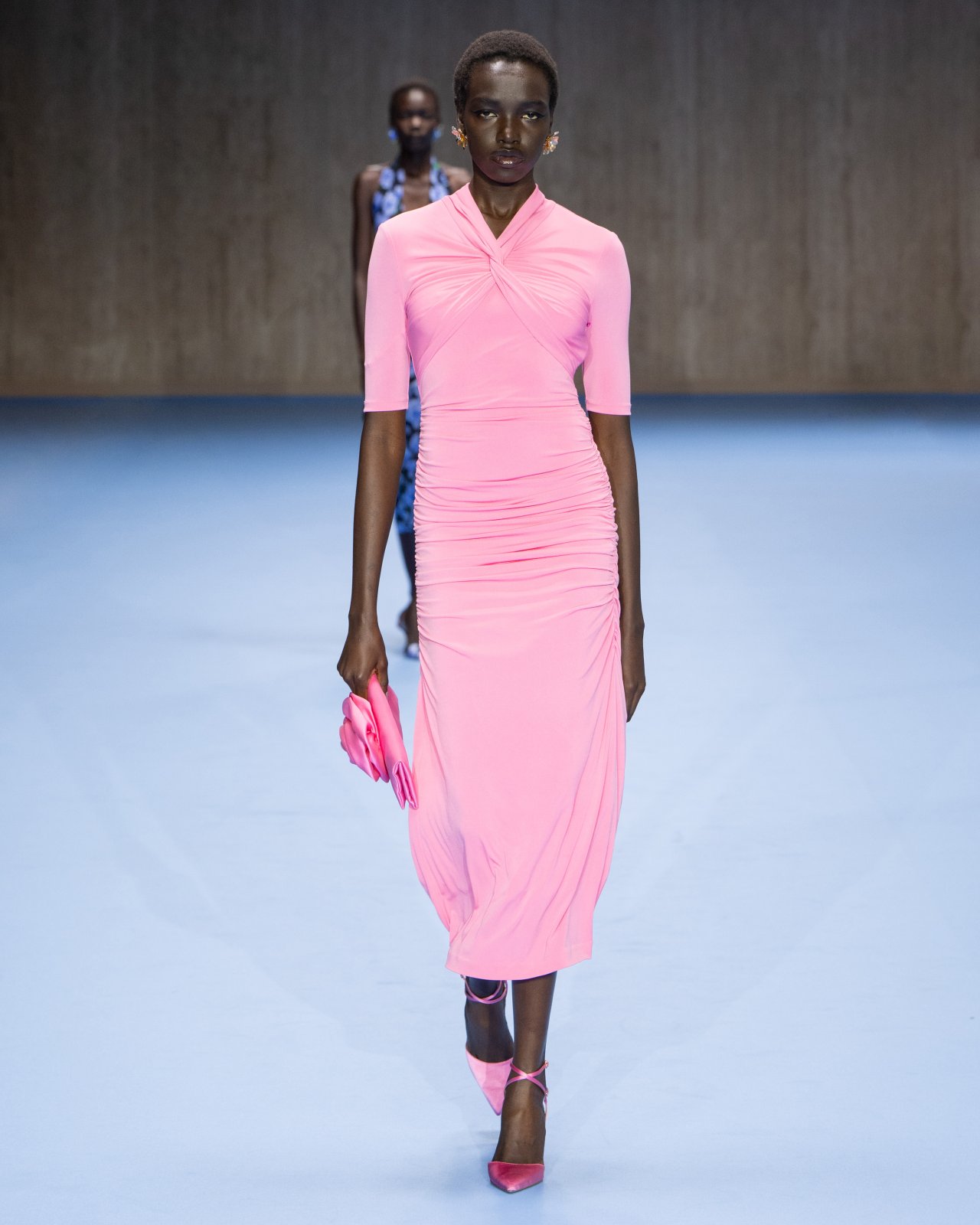 Ruched Jersey Midi Dress