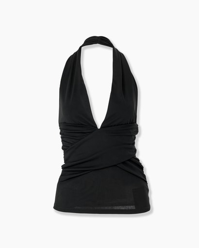 Gathered Jersey Halterneck Top