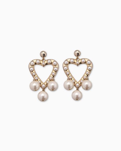 Valentina Large Heart Pearl Drop Earring