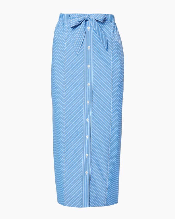 Striped Tie-Waist Pencil Skirt