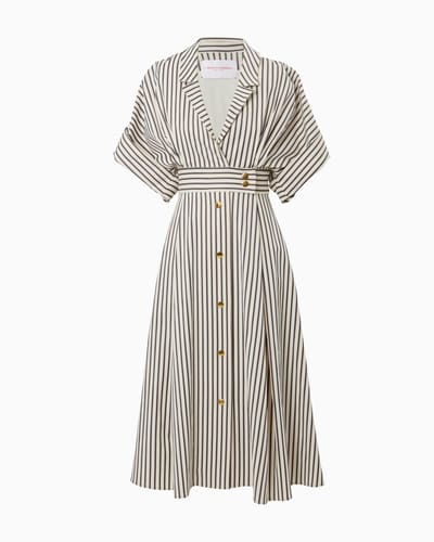 Striped Twill Shirt Dress