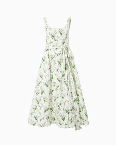 Floral-Print Scoop Neck Dress