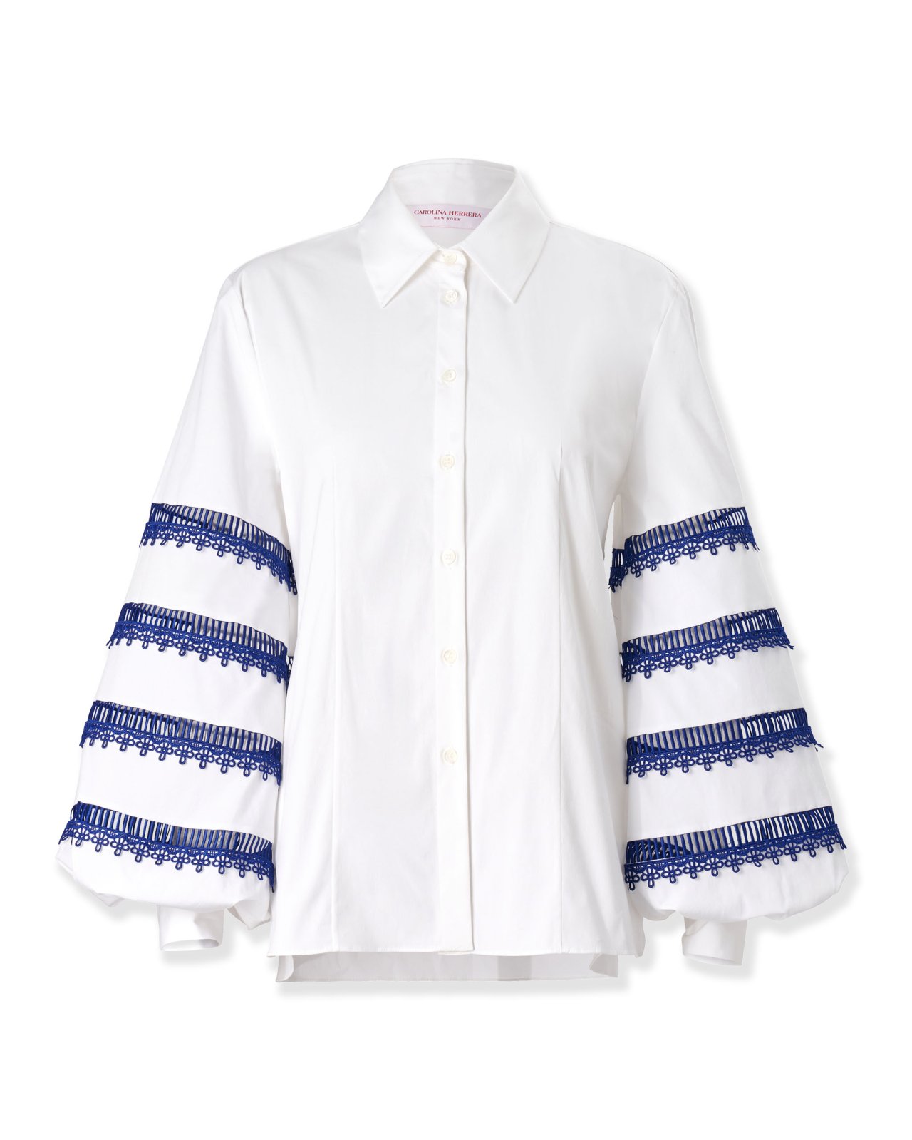 Lace-Trim Puff-Sleeve Shirt
