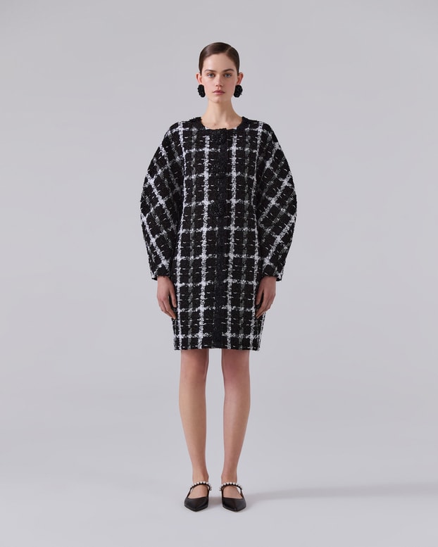 Lurex Tweed Cocoon Coat
