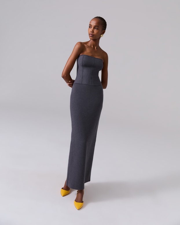 Strapless Corset Knit Dress