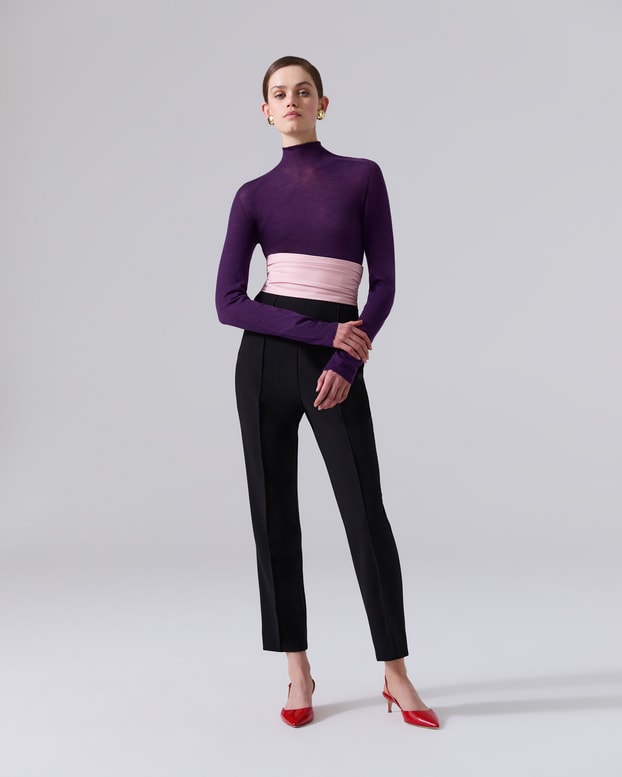 Sheer Knit Turtleneck Sweater