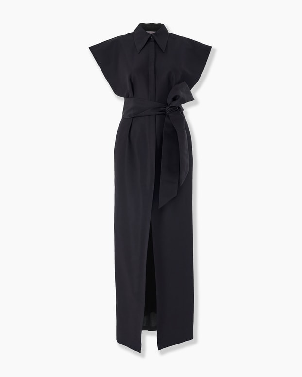 Cap-Sleeve Trench Gown