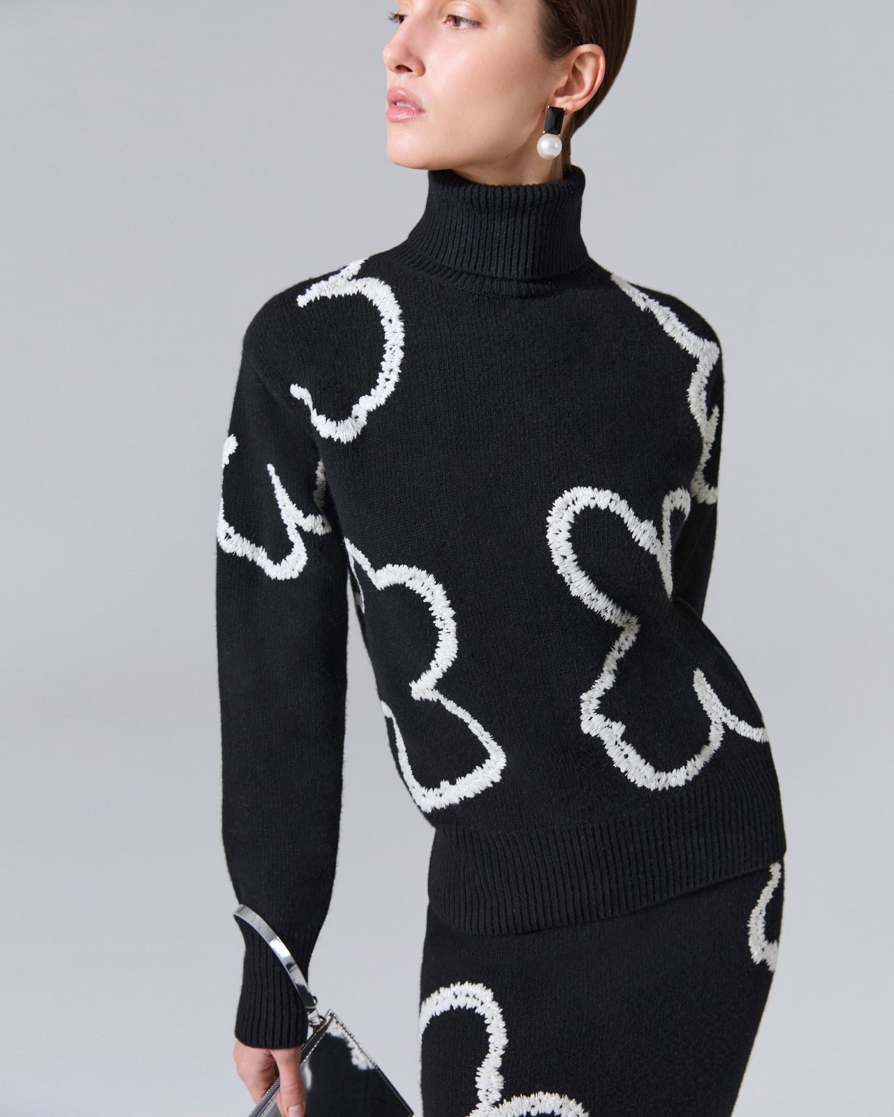 Embroidered Turtleneck Sweater