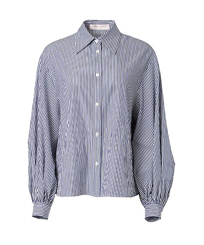 Balloon Sleeve Striped Shirt