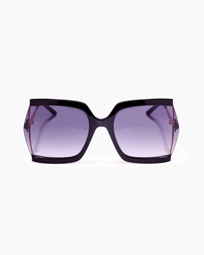 Bow-Embellished Oversized Rectangular Sunglasses