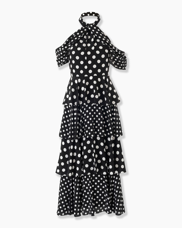 Polka Dot Tiered Midi Dress