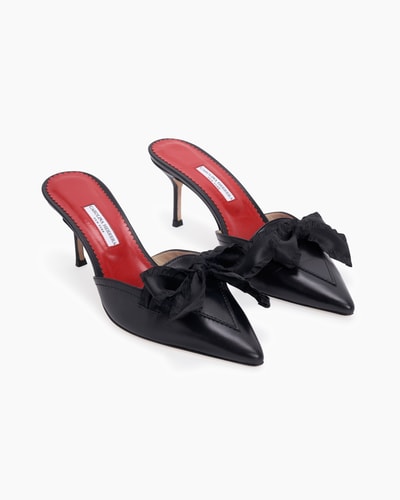 Bow-Embellished Mules