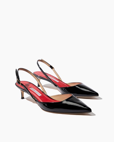 Patent Leather Kitten Heel Slingback