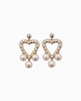 Valentina Large Heart Pearl Drop Earring