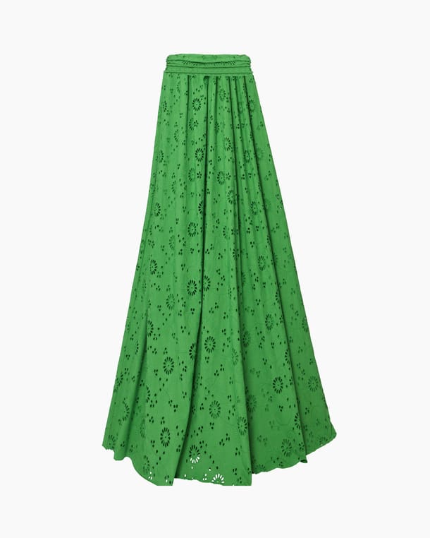 Belted Eyelet Ball Skirt