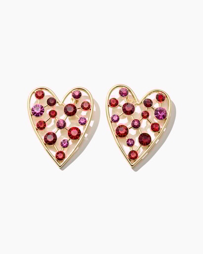 Crystal Heart Stud Earrings