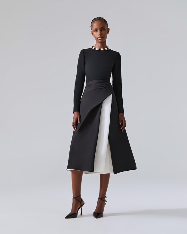 Layered Skirt Midi Dress