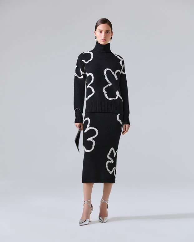 Embroidered Turtleneck Sweater