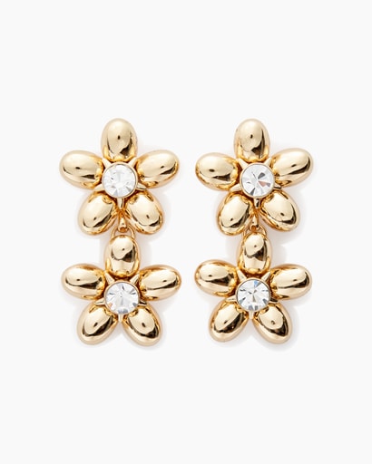 Double Flower Drop Earrings