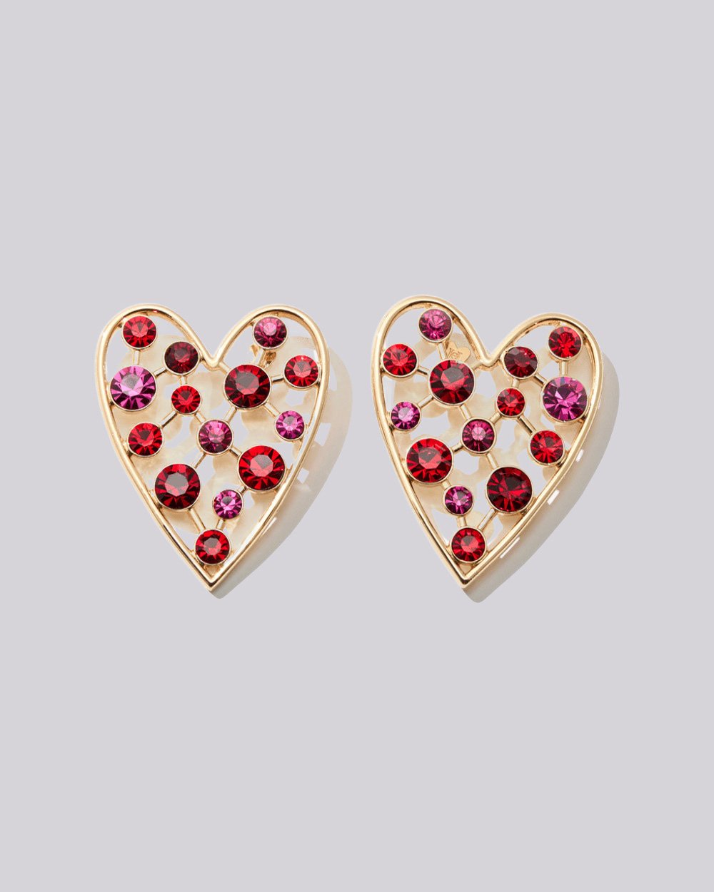 Crystal Heart Stud Earrings
