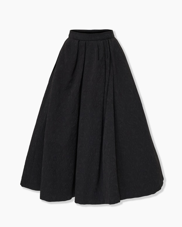 Floral Cloque Full Midi Skirt