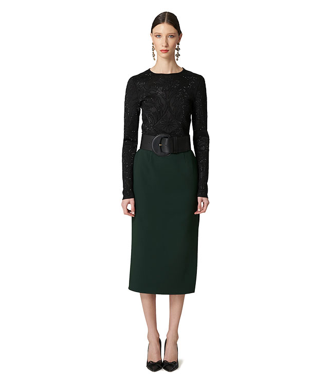 5. Pencil MidiSkirt with Slit