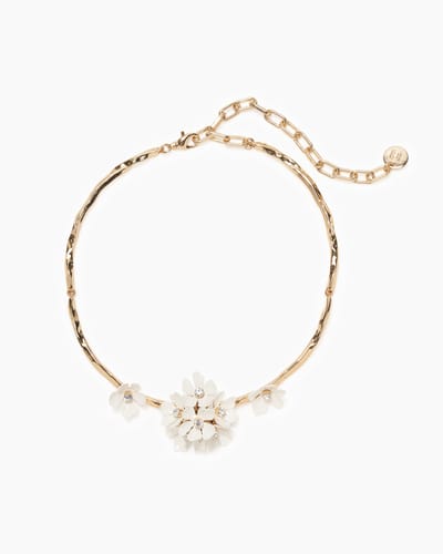 Enamel Cluster Flower Necklace