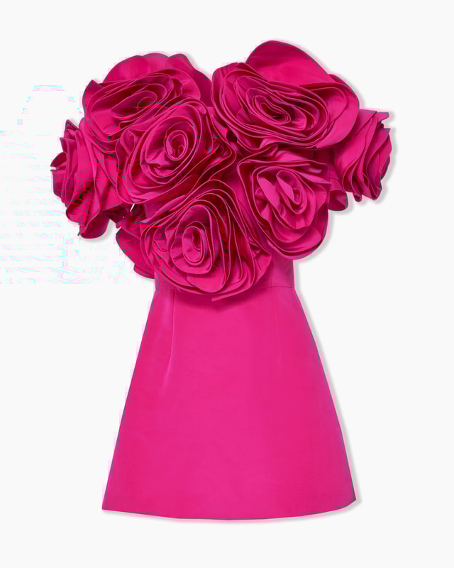 Draped Flower Mini Dress