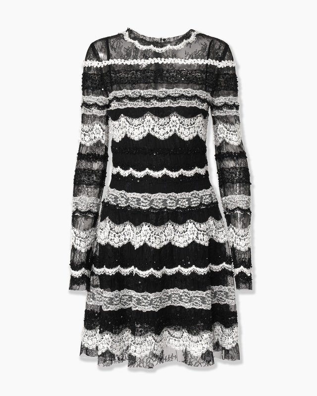 Embroidered Lace Mini Dress