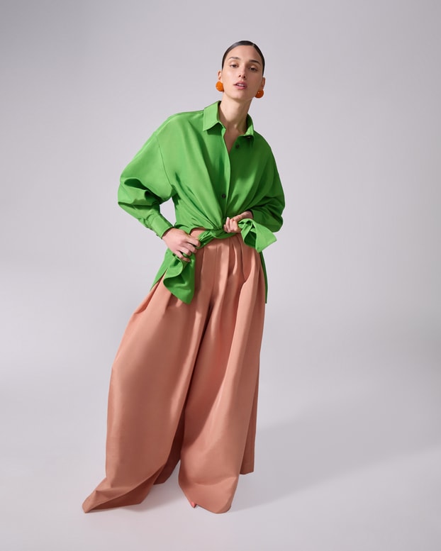 Oversized Tie-Front Shirt