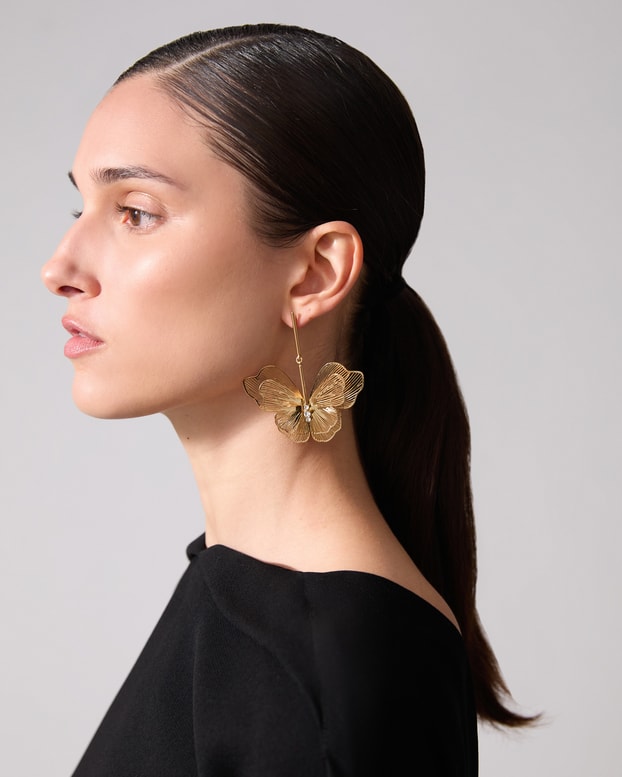Lasercut Butterfly Drop Earrings