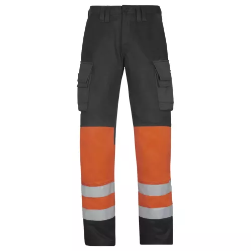 Snickers Workwear High-Vis Arbeitshose, Klasse 1, 3833, Farbe Muted Black/High Visibility Orange, Größe 196
