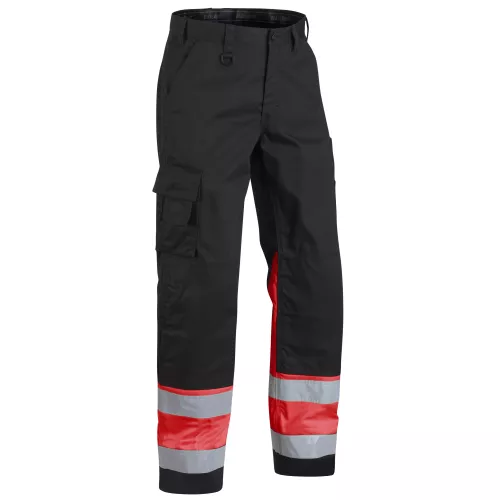 Blåkläder High Vis Bundhose Kl. 1, 15641811, Farbe Schwarz/Rot, Größe C52