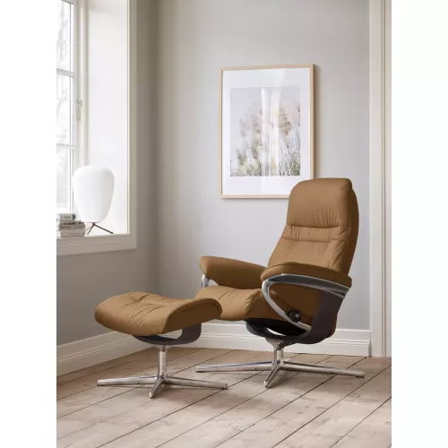 Stressless Relaxsessel ″Sunrise″ mit Cross Base, Größe S, M & L, Holzakzent Wenge