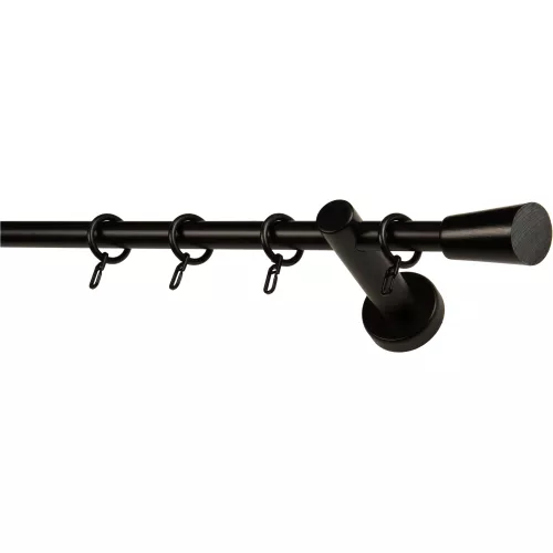 GARESA Gardinenstange ″CLASSICO MOLIS″ 1 läufig-läufig Wunschmaßlänge Vorhanggarnitur, verlängerbar, Wandmontage, Keil, mit Ringe und Haken