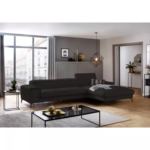 W.SCHILLIG Ecksofa ″piedroo, Designsofa mit tollem Sitzkomfort, bequem, L-Form″ Kopfteilverstellung, wahlweise mit Sitztiefenverstellung, Breite 343cm