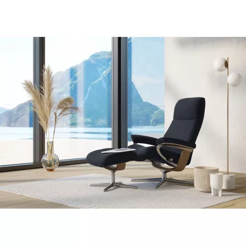 Stressless Relaxsessel ″View″ mit Cross Base, Größe S, M & L, Holzakzent Eiche