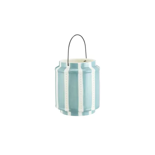 HOME STORY Laterne   ¦ blau ¦ Steinzeug ¦ Maße (cm): B: 13,9 H: 16 Accessoires > Kerzen & Kerzenständer - Höffner