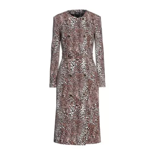 Elisabetta Franchi 36 Damen Hellbraun Mantel Viskose, Polyamid, Elastan