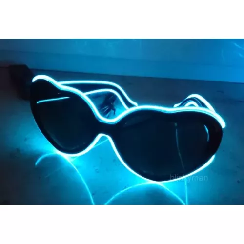 NEU 2016 Party Brille EL Disco HERZ Rave heart - sound active (Farbe: grün)